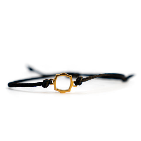 Estelle 22k Gold Square with Outer Curves & side rings Bracelet