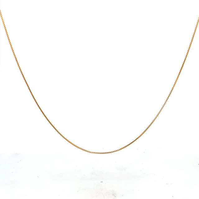 22k Gold Box Chain Necklace - 18” for Women - Aprnji – APRNJI