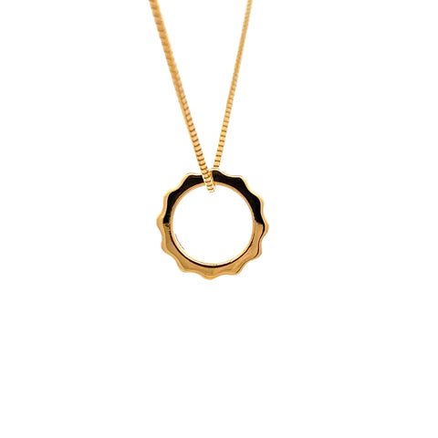 Erika 22k Gold Round with Curves Pendant for Women & Men