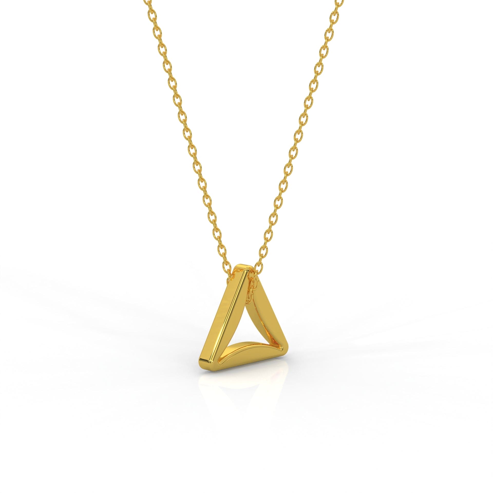 Triangular Pendants Trilogy 22k Gold Triangle with Inner Curve Pendant for Women – APRNJI