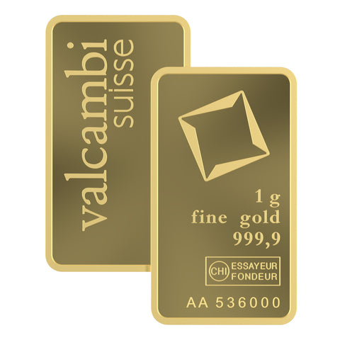 1 Gram Valcambi Gold Minted Bar