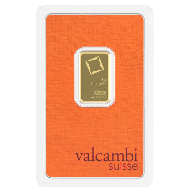 5 Grams Valcambi Gold Minted Bar